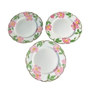 Franciscan Desert Rose Dinner Plates Set of 3 Vintage Made in California W/Flaws